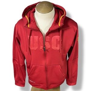 Vintage (2011) Nike Therma-Fit USC Trojans Zip Hoodie Sweatshirt Adult SMALL